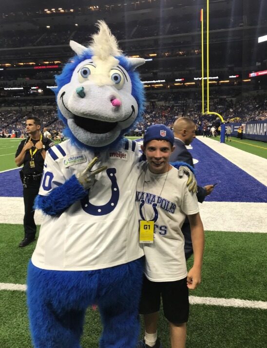 Malachi with Colts Mascot