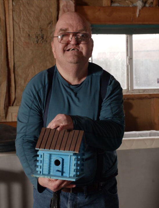 Roger with his birdhouse