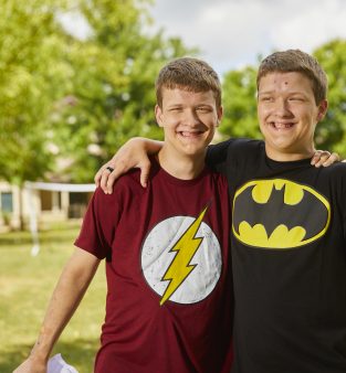 Brothers smiling