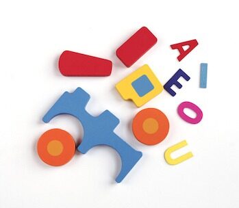 Letter blocks scattered