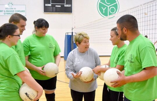 Bernie with volleyball team