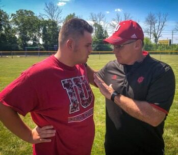 Matthew with IU football coach