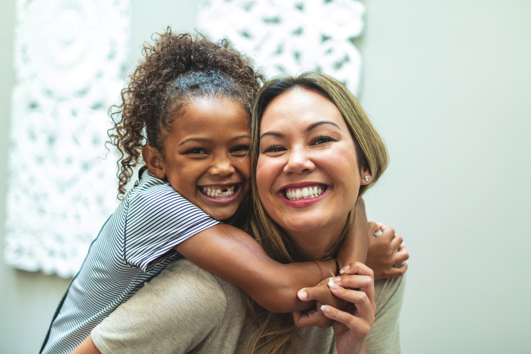 foster child hugging parent