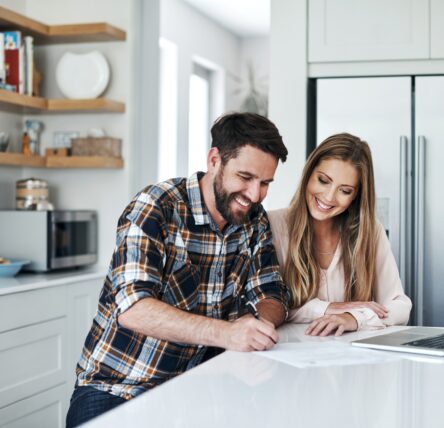 Young couple researching foster care