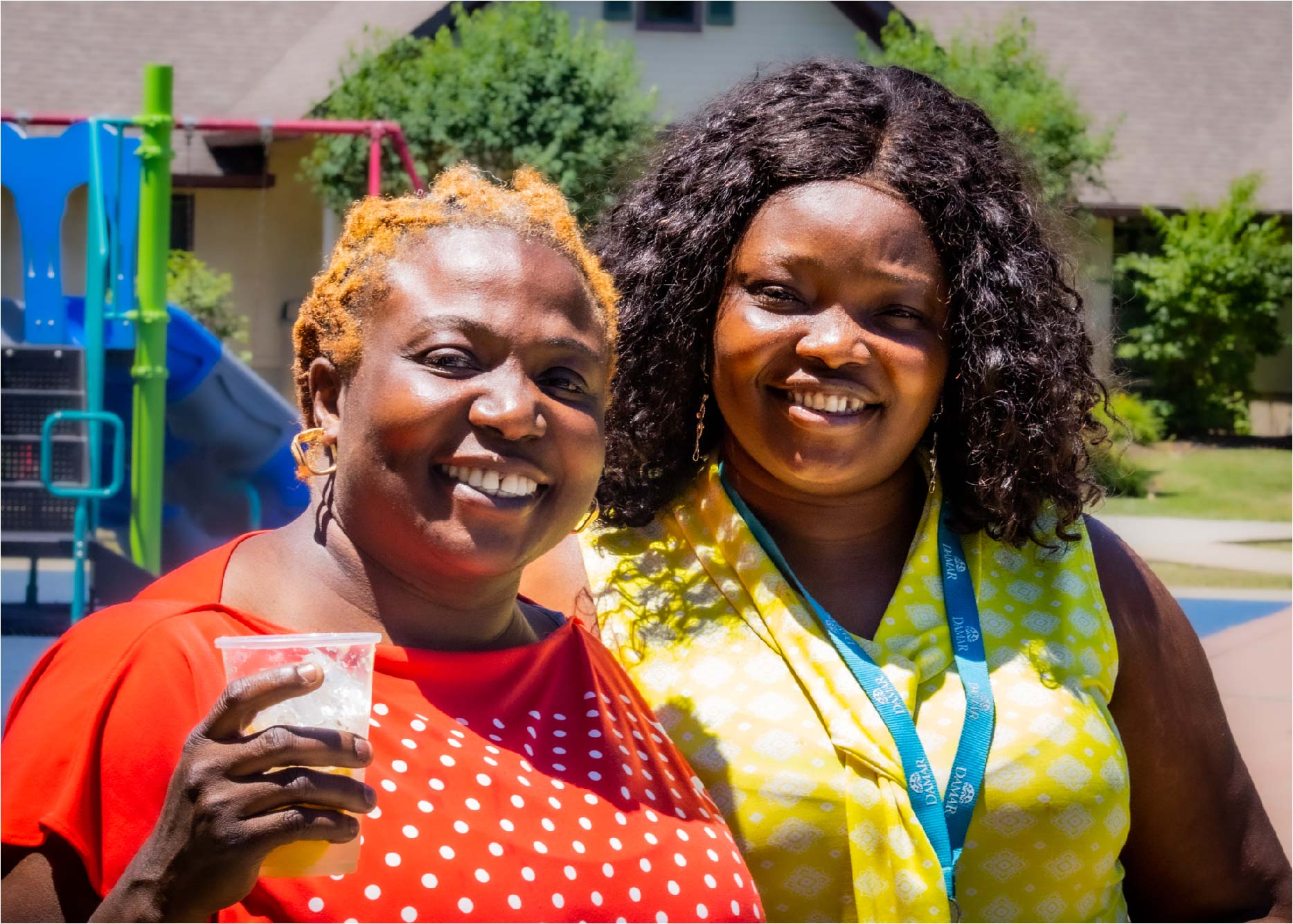 group volunteers smiling