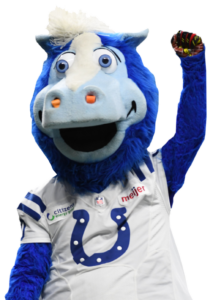 Blue - the Colts mascot
