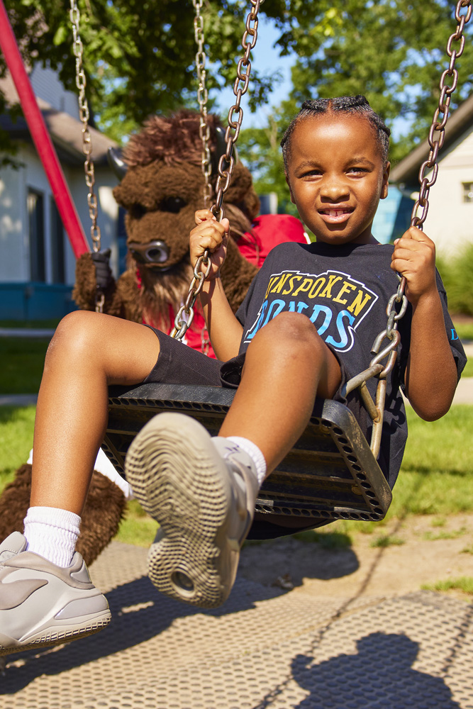 A child connecting through shared support