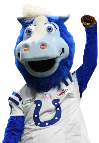 Blue - the Colts mascot